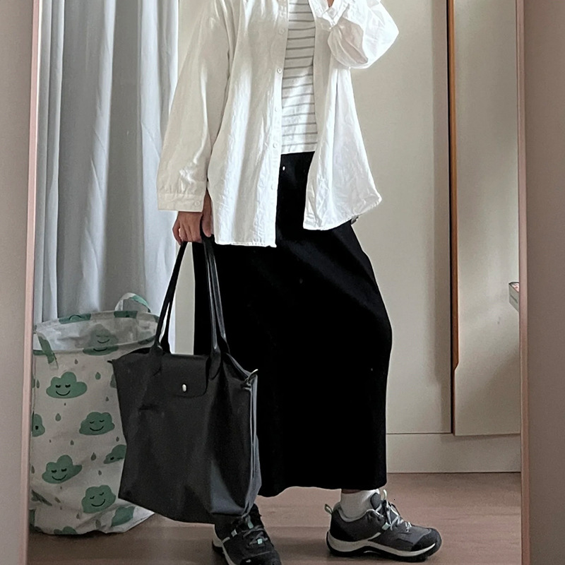 Early Spring 2025 New Nylon Collar Leather Tote Carrying Shoulder Bag Casual Large Capacity