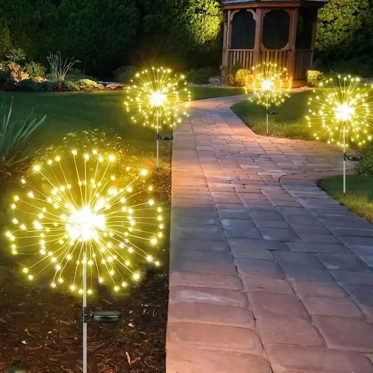 Solar Firework Lights Outdoor Waterproof Christmas Garden Wedding Decor Auto On/Off Fairy String Solar Powered Landscape Lighti W251107