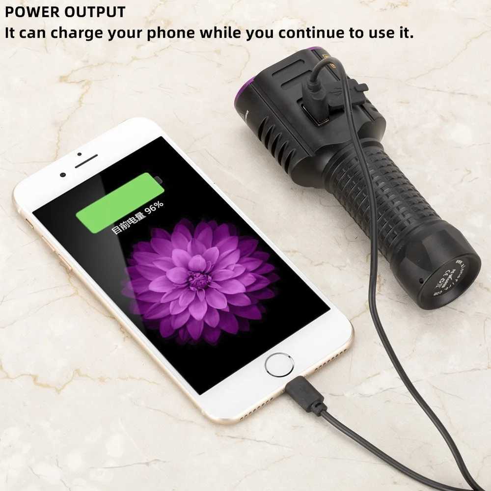 2in1 20W UVWhite light High Power Flashlight 365nm USB Charging Blacklight Money Ore Pet Stains Leakage Marker Detector lampW251106