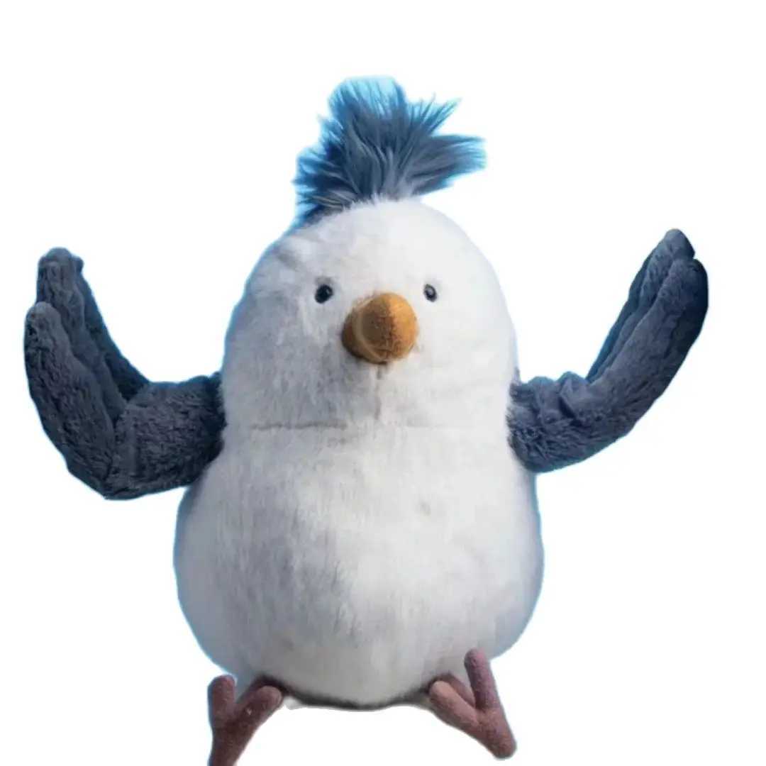 25CM Lovely Cartoon Anime Seagull Bird Animal Stuffed Plush Toys Kawaii Seagull Handmade Dolls Cute Holiday Gifts for Children C251107