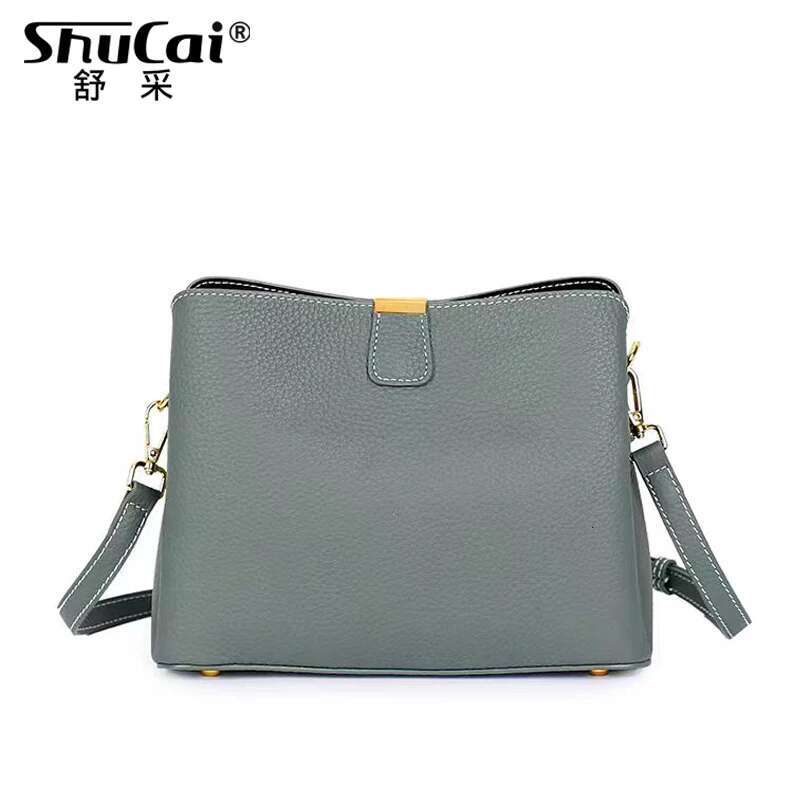 Genuine Leather Women's New Handbag Fashion Crossbody Bag Female Large Capacity Black