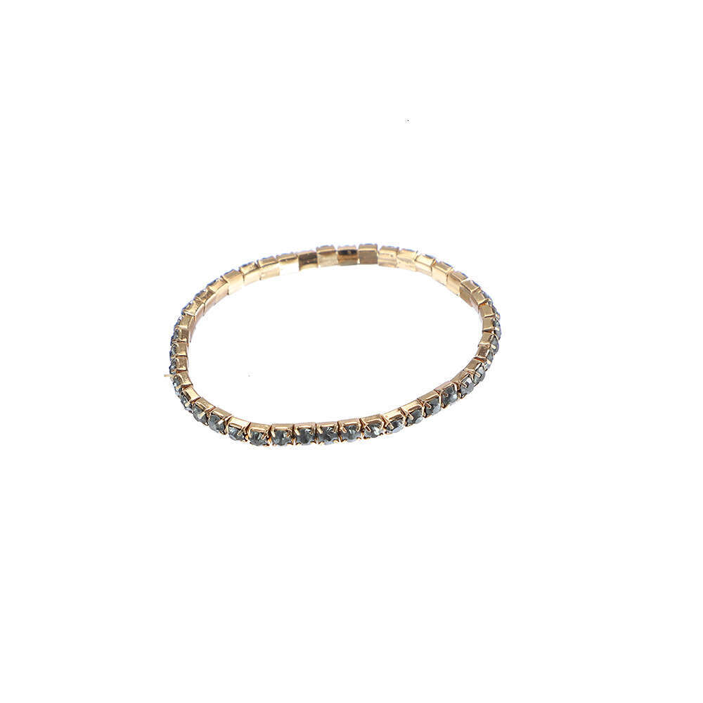 New jewelry set with zircon hot stone bracelet for women, fashionable, simple, high-end, single row full dia tennis chain