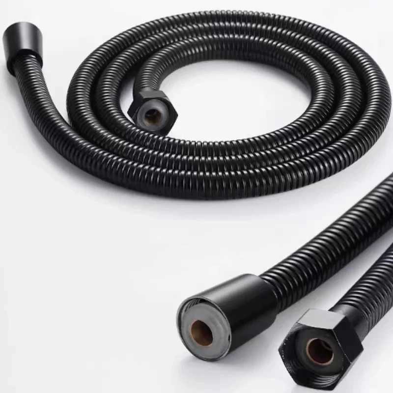 Black/Chre Stainless Steel ible Shower Hose Bathro Accessories Shower Pipe High Strength Hot and Cold Hose Y251107