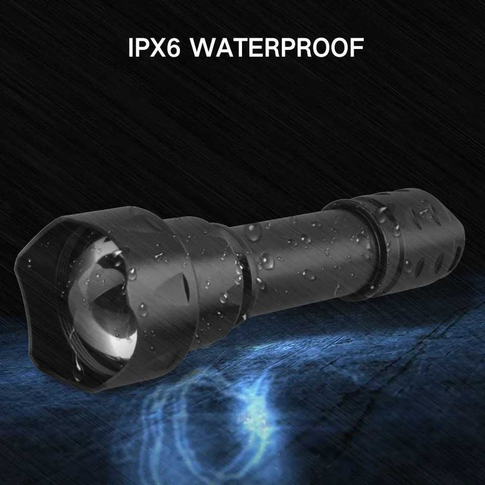 BORUiT T20 Infrared IR 850nm Night Vision LED Tactical Flashlight Zoom IPX6 Waterproof Torch Use 18650 Battery Hunting LanternW251106