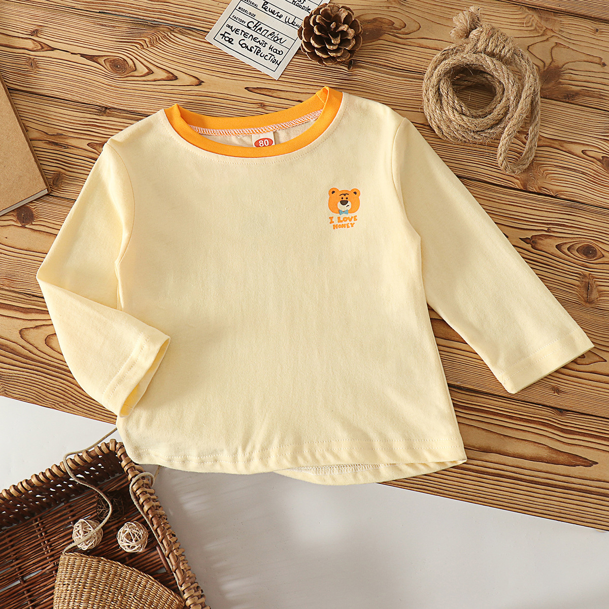 Ddmyshoesvip Spring New Children S Clothing Cute Cartoon Bear Long Sleeve T Shirt For Boys And Girls Cotton Inner Baby Base Shirt