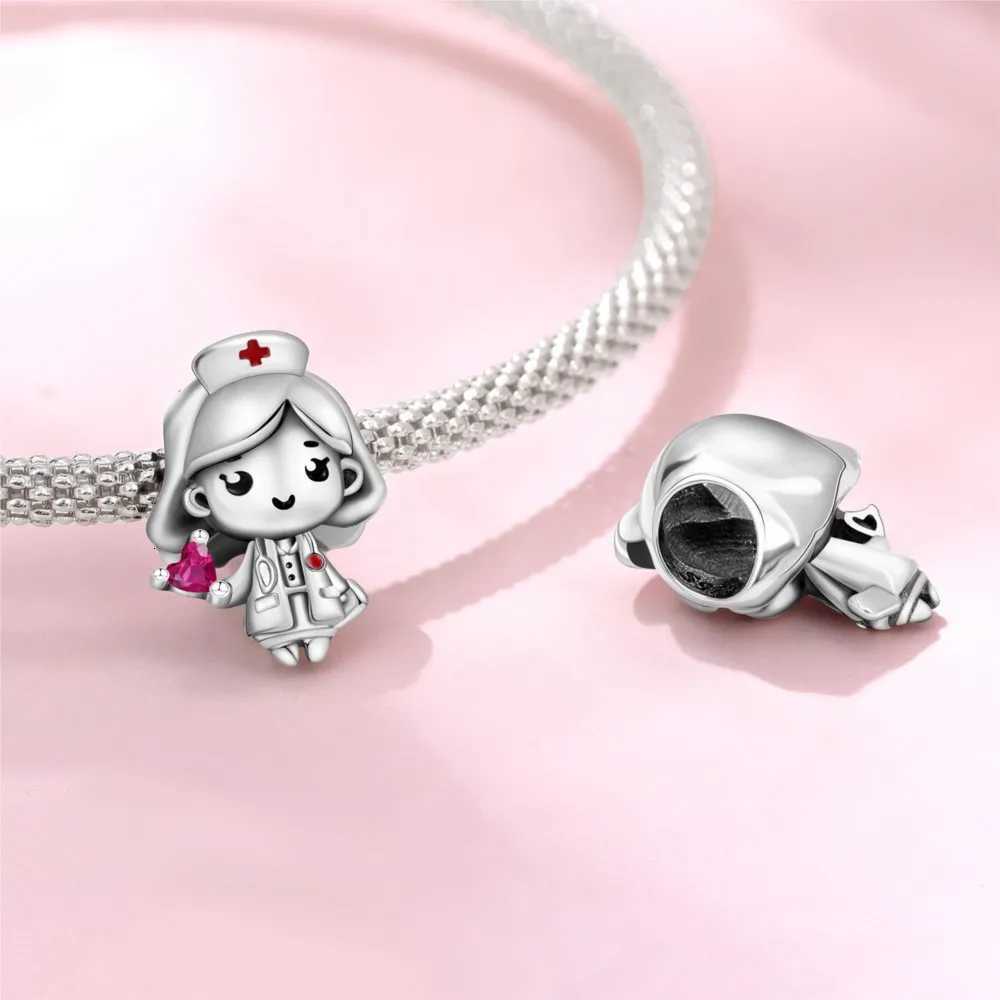 Orstarry 925 Sterling Silver Cartoon Character Nurse Beads Fit Women Bracelets Charms DIY Birthday Party Gifts Jewelry AccessoryXJ251107