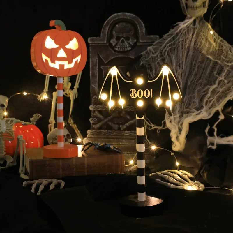 LED Halloween Night Light Waterproof Battery Power Pumpkin Ghost Ambiance Light Outdoor Garden Bedroom Festival Party Decor Prop W251107