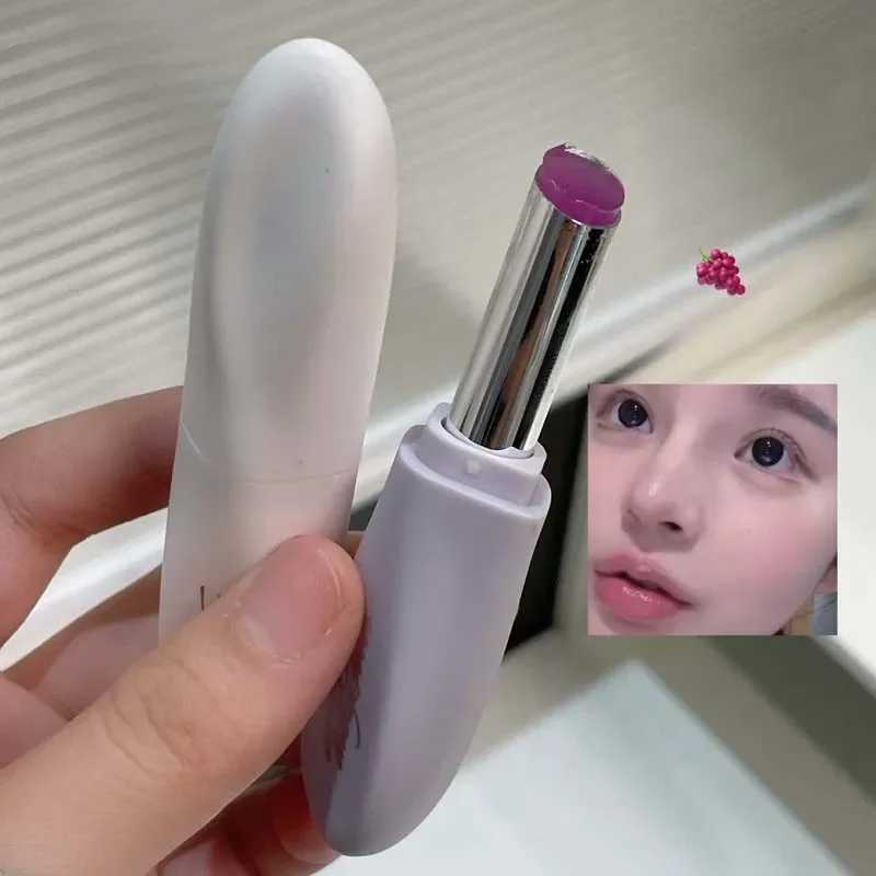 1Pc fruit grape lipstick moisturizing lipstick transparent solid jelly lip nude lipstick base makeup colorless lipstick care W250407