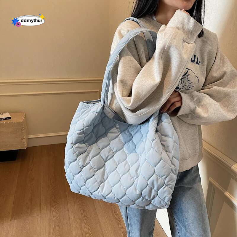 Fashion Casual Multi-pocket Women's Shoulder Bags Large Capacity Commuter Ladies Book Tote Waterproof Nylon Female Handbags ddmythur
