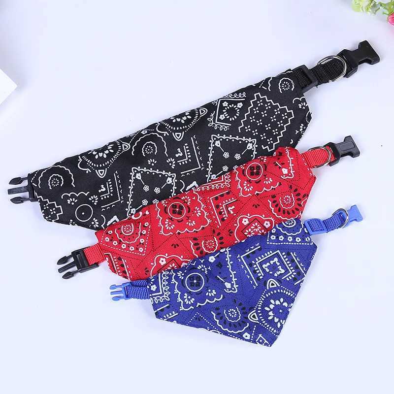 High Quality Pet Dog Collar Scarf Dog Cat Collar Bandage Collar Scarf with Leather Collar Accessories Adjustable Pet Dog Collar T250407