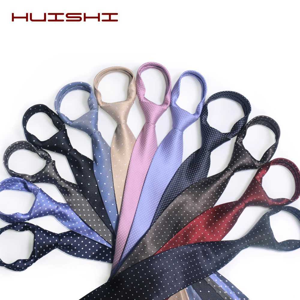 HUISHI 8cm Dot Neckties Skinny Fashion Business Men Polter Microfiber Neck Tie Polka Check Men Neckie For Gentlemen Wedding X250407