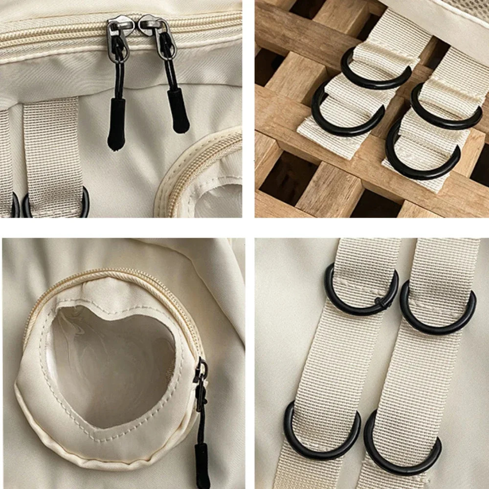 Collage Style School Bag for Teenage Itabag Kawaii Backpack Transparent Love Heart JK Backpack Women Laptop Bag 250402