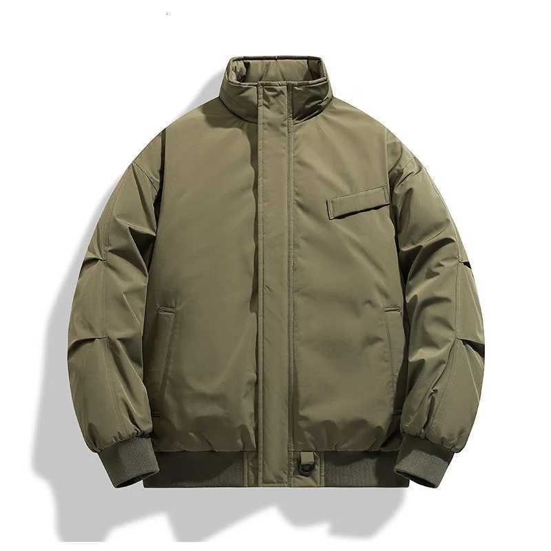 2025 Autumn Men Thick Bomber Jacket Men Cotton-Padded Jacket Men Casual Retro Warm Coats Men Black Parka Jacket Male WindbreakerT251107