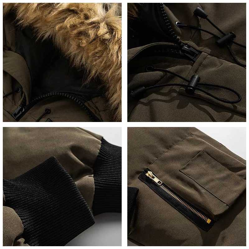Outdoors Loose Versatile Men Tops New Thickening Keep Warm Solid Coats Winter Casual Comfort Multiple Pockets Hooded Parka MenT251107