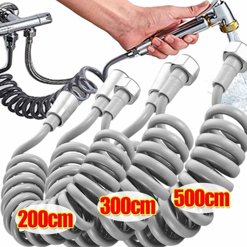 ible Shower Hose Universal Spring Extension Tube Bathro Toilet Hand Sprayer Pipe Connector Soft Telephone Line Spring Hose Y251107