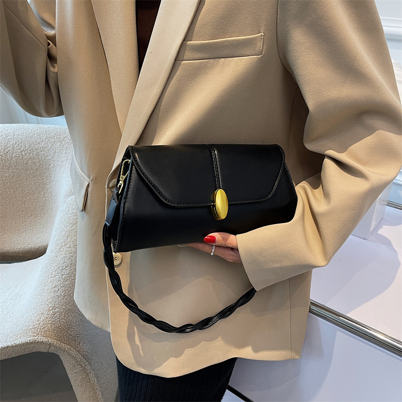 2025S Designer Women S Bag Uniquely Versatile Crossbody For Women Simple Hand Held Small Square Bag PU Texture Commuting Armpit Shoulder Bag