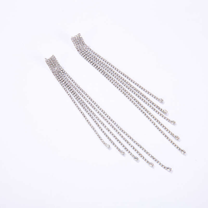 Dongdaemun new Korean version long tassel water droplet earrings full of fairy spirit, simple and atmospheric