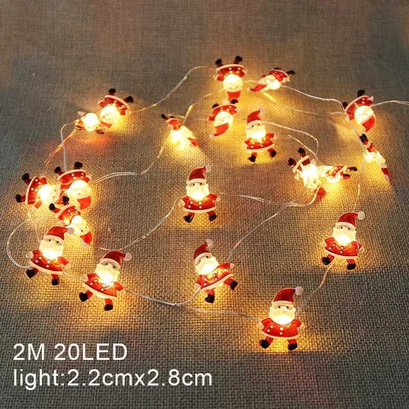 2M Fairy String Lights Santa Claus Snowman LED Garland String Lights Bedroom Garden Decorations 2024 Merry Christmas Supplies W251107