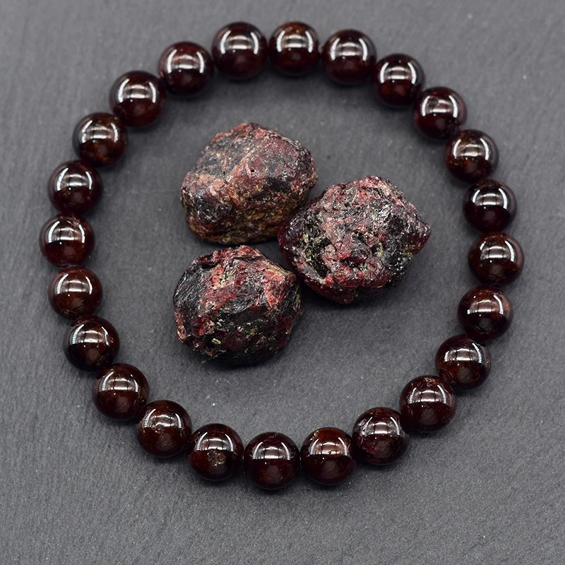 5A Natural Garnet Womens Wine Red Bead Bracelet Womens Bracelet Mens Bracelet Lucky Energy Treatment Jewelry Valentines Day Gift 250328