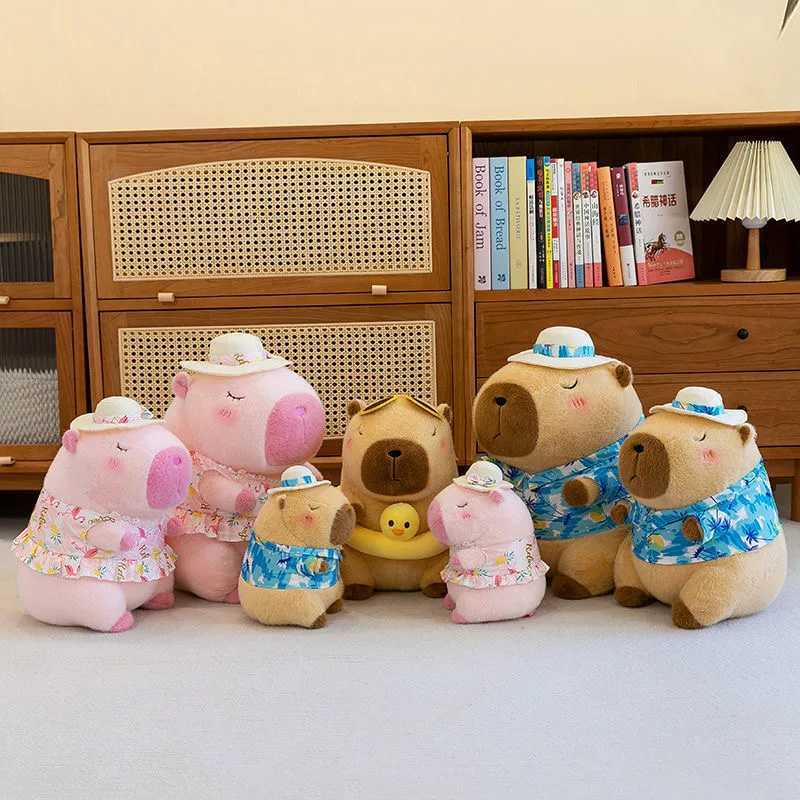 New 21cm Capybara Plush Toy Simulation Capibara Anime Fluffty Toy Cute Animals Beach Style Stuffed Doll Christmas Gifts for Kids C251107