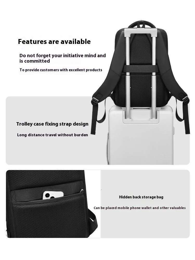 College Student Backpack For Men USB Charging Men's Business, Splash Proof, Travel, Computer Business Trips,
