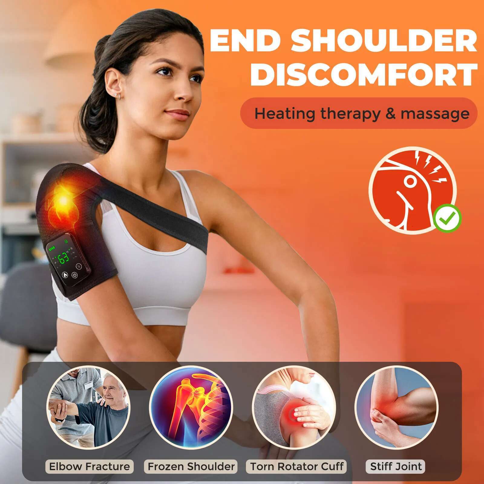 Multifunction Leg Massager Joint Heating Vibration Massage Elbow Shoulder Support Thermal Knee Pad Blood Circulation
