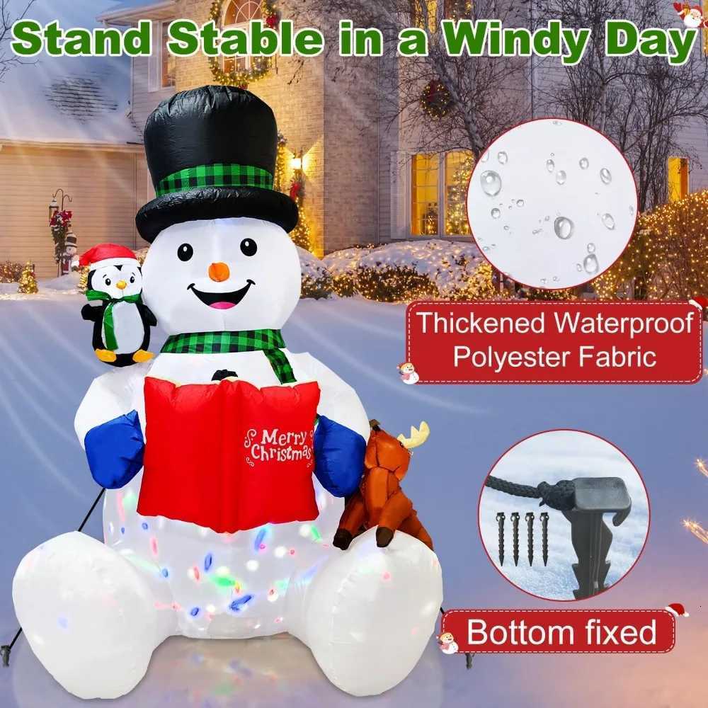 7FT Inflatable Christmas Snowman Built-in White LEDs Christmas Blow Up Yard Decorations Xmas Inflatables Outdoor Decorations f W251107