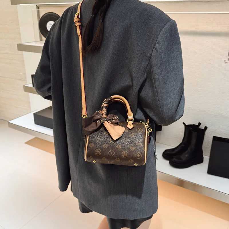 2025 Designer-Inspired Pillow Boston Bag for Monogram Print Adjustable Crossbody Strap Vintage Shoulder Purse with Top HandleW251106