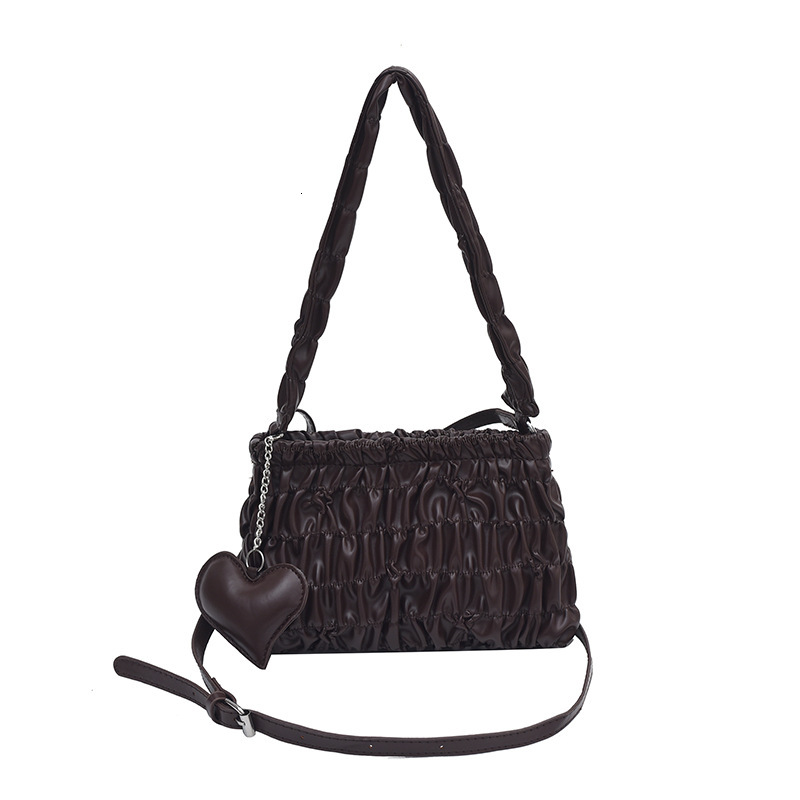 2025S Designer Women S Bag Autumn Armpit Women S New Pleated Small Square Bag Versatile Single Shoulder Casual Crossbody Bag