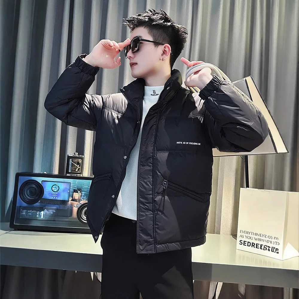 Mens Winter Fashion Down Jacket Streetwear Mens Coat Short Puffer Coat Mens Thick Warm Outerwear Winter Jacket Men WindproofT251107
