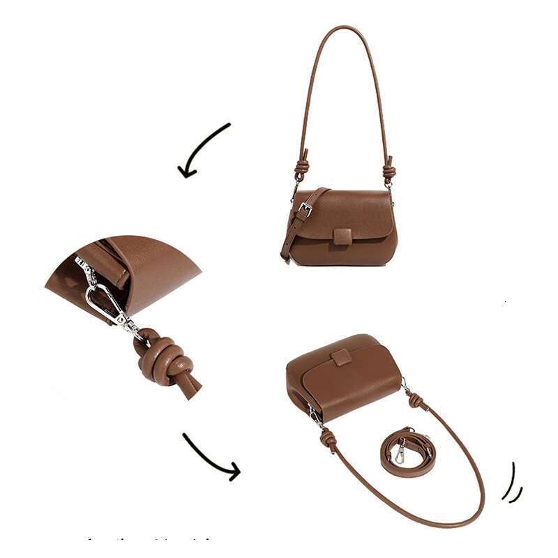 New Lady Vintage Split Leather Messenger For Women Simple Crossbody Shoulder Handbag Girls Daily Using Commuter Small Square Bag