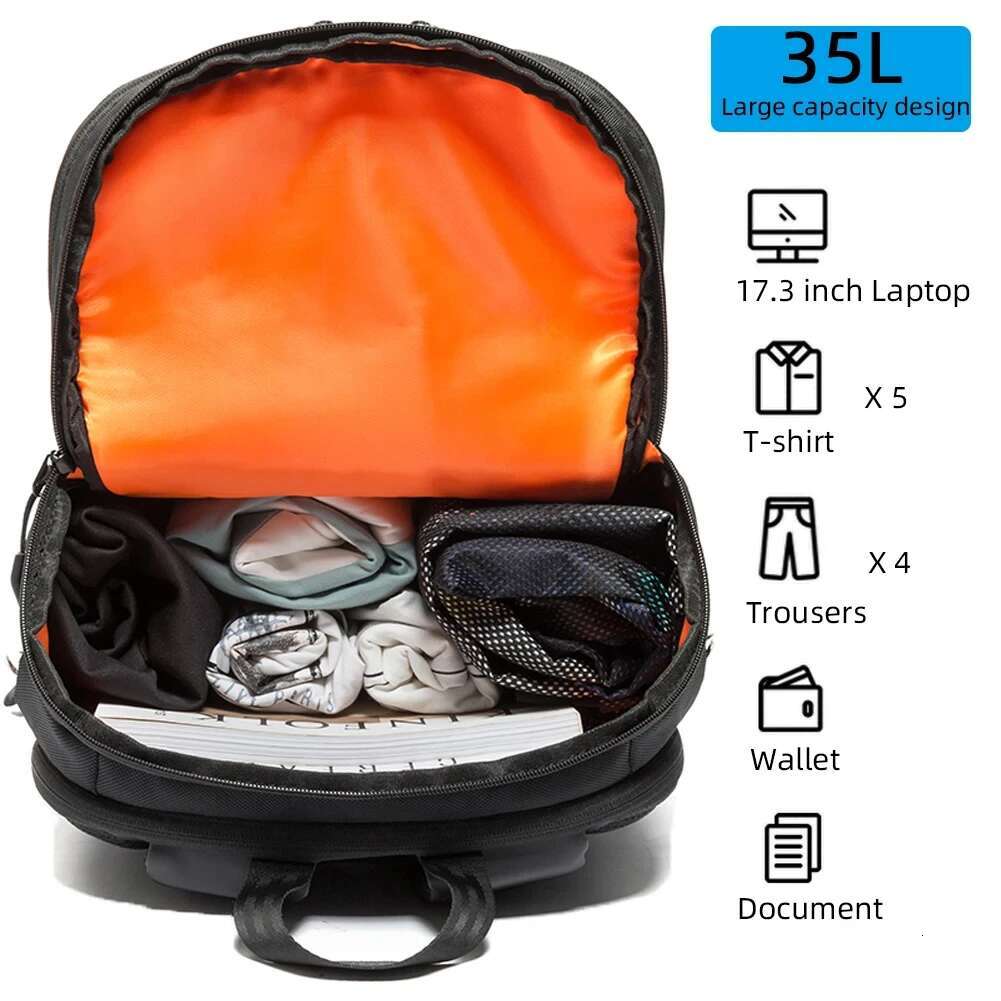 Tanool Men's 17.3 Inch Laptop Large Capacity Travel Bag Sport Waterproof Outdoor Hiking Backpack Mochilas De Hombre