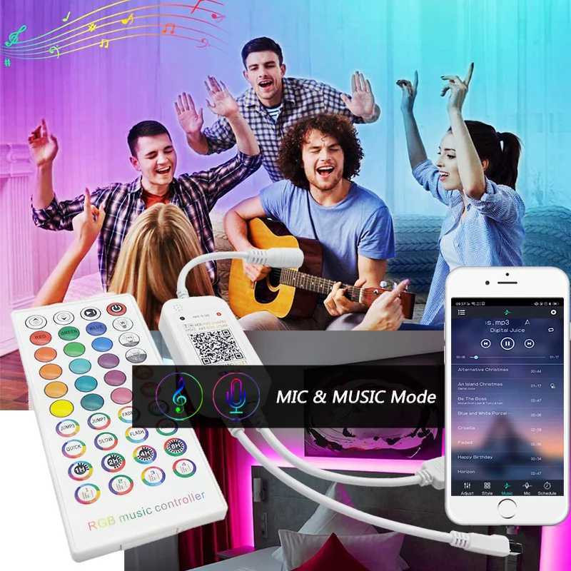 2835 RGB LED Neon Strip Lights Music Sycn APP Control Lights Flexible Lights Kitchen Party Ambient Lights Holiday Decor Lights W251107