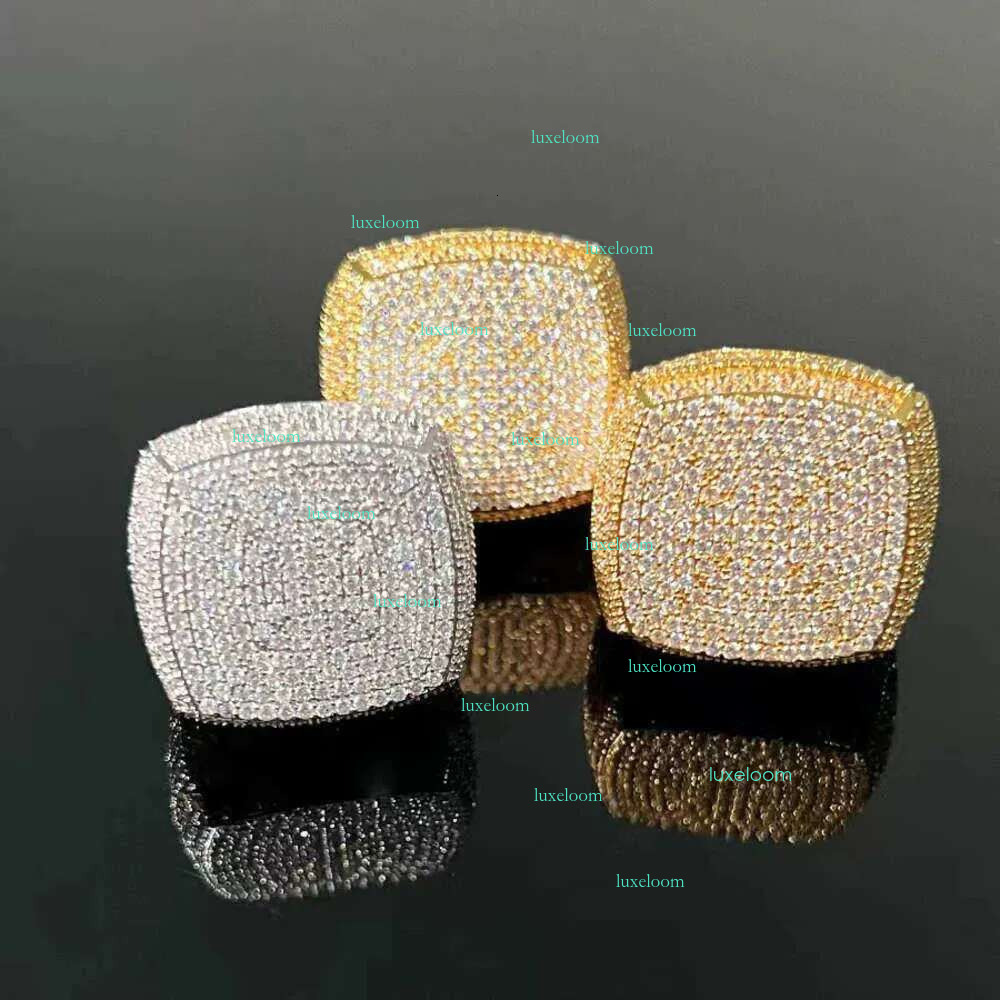 Fashion Fine Jewelry Vvs Moissanite Iced Out Rings Men Gold Plated Sterg Sier Dia Hip Hop Ring