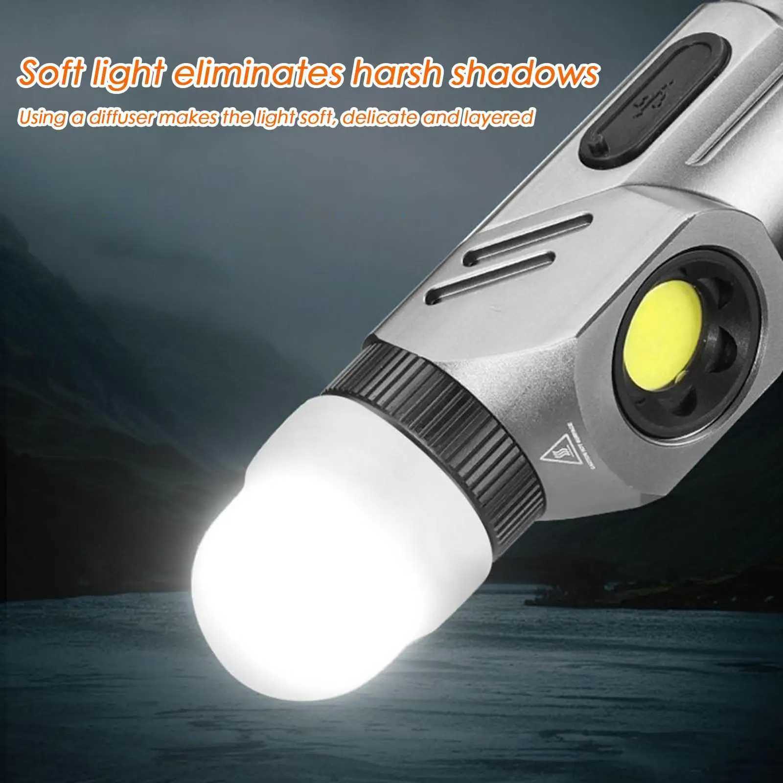 Full AL-Alloy 2000LM 90Rotatable Dual-Source Flashlight with Magnetic Tail for Outdoor Emergency Use Window Breaking CapabilityW251106