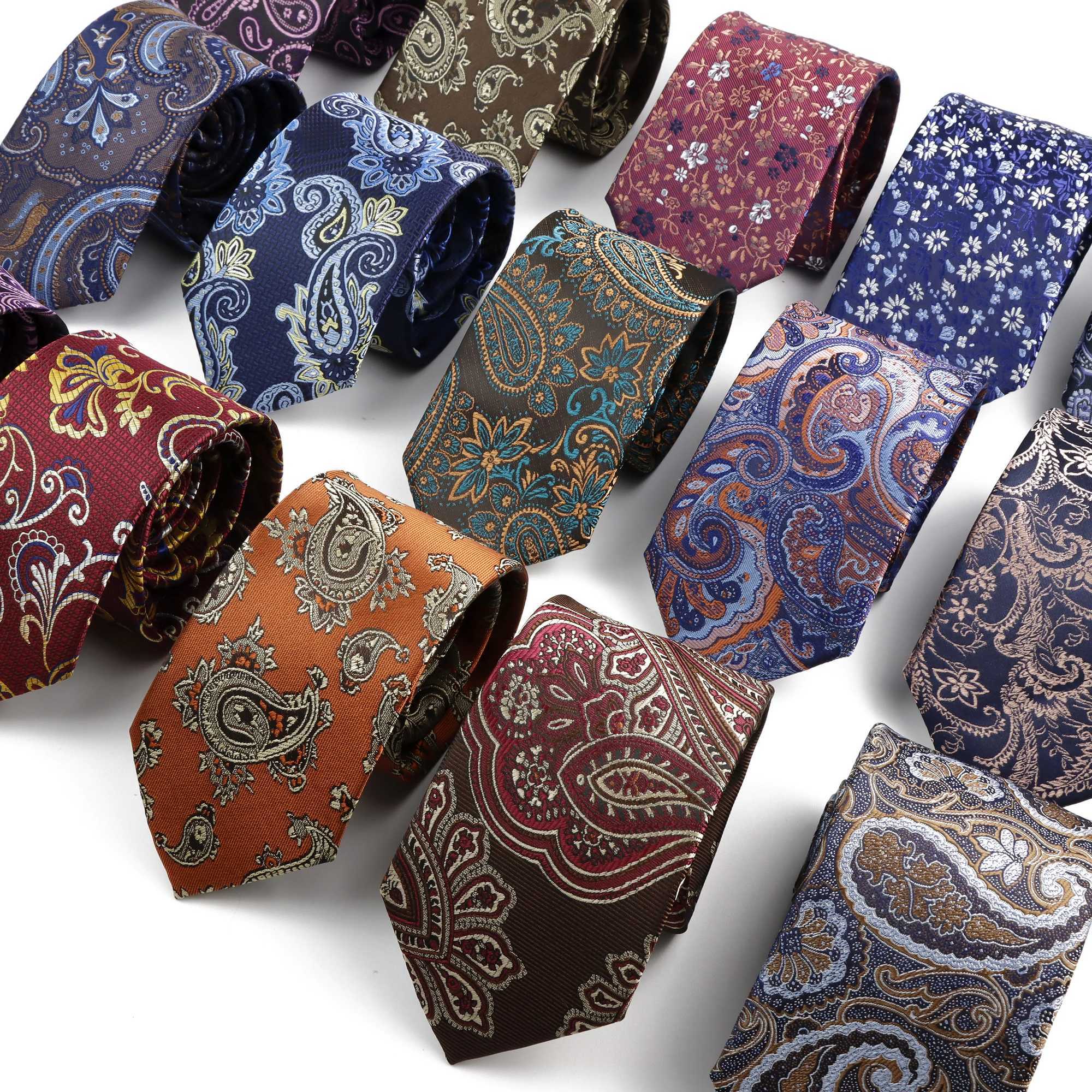 New Design Business Paisley Men Tie Red Blue Green Purple Slim Skinny 6cm Necktie Luxury Jacquard Wedding Party Cravat Accessory X250407