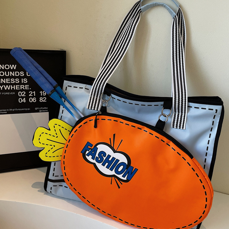 2025S Designer Women S Bag Carrot Large Capacity Tote Sports Badminton Hand Held Tennis Racket Bag Cute Single Shoulder Women S Bag