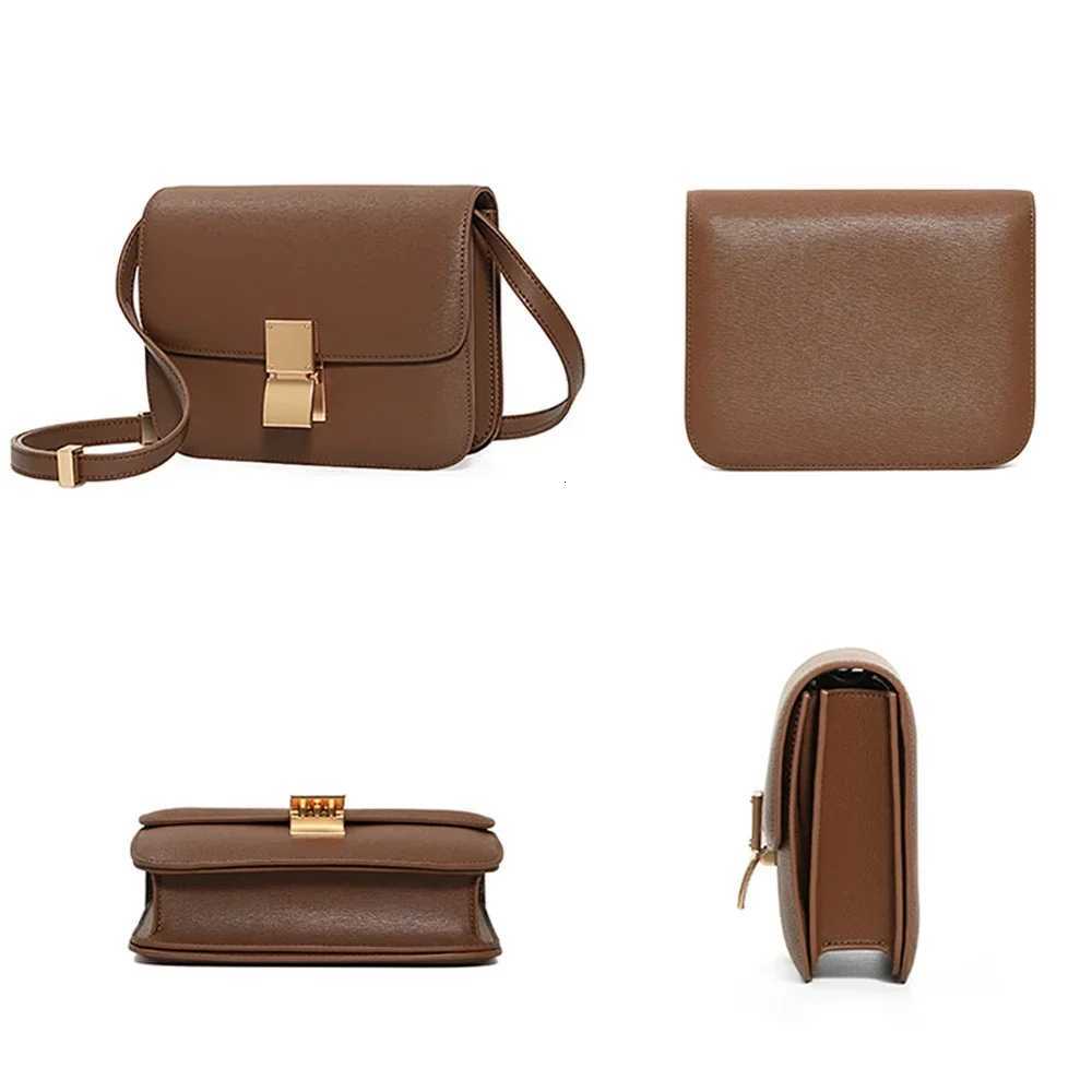 New Designer Luxury Bag Ins Square Palm Texture Printing Crossbody Flap Box Bag Split Leather Side Shoulder Bags for WomenW251107