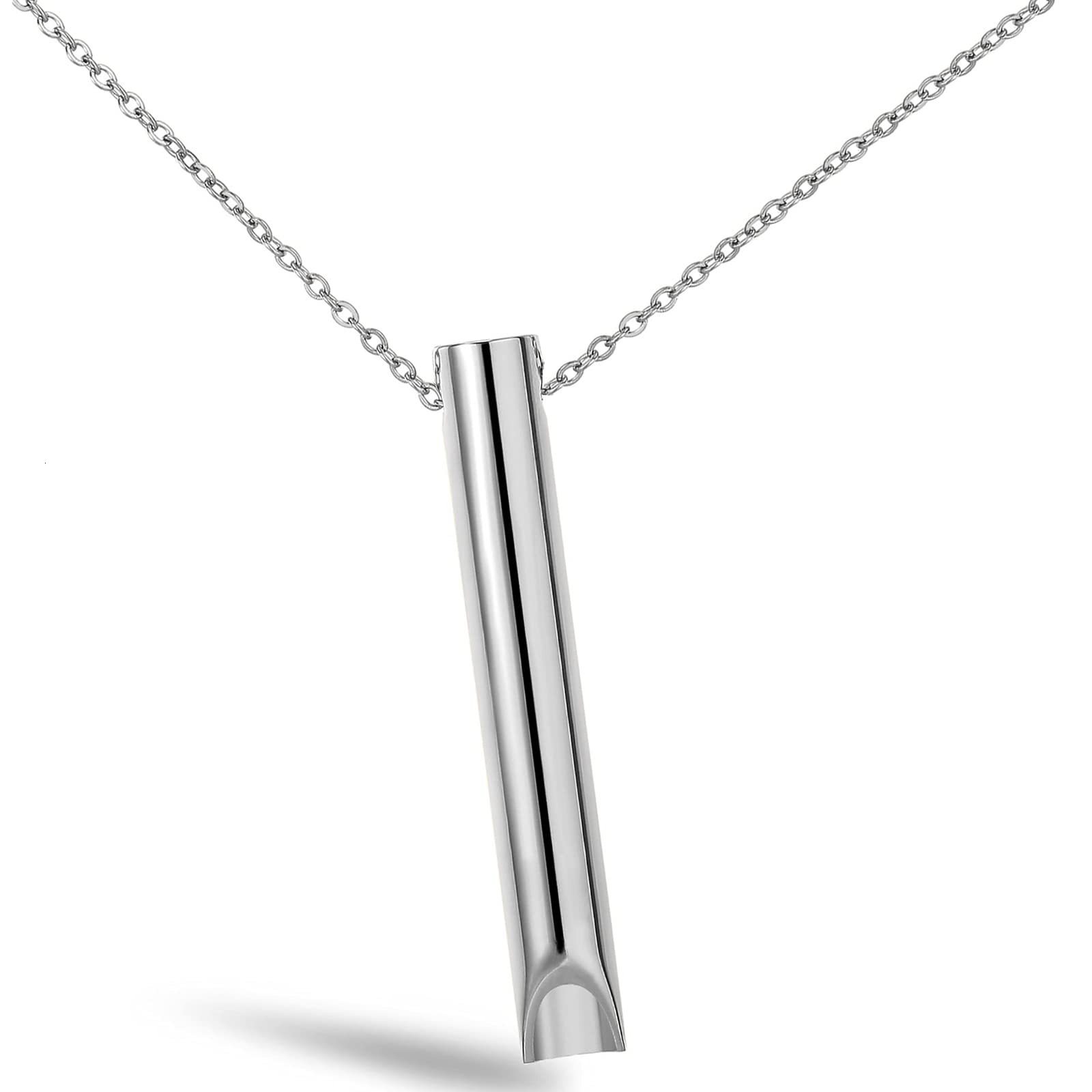 Hot selg stainless steel relieves anxiety, mind breathing tools, meditation, relaxation, calmness, three-dimensional engraved necklace