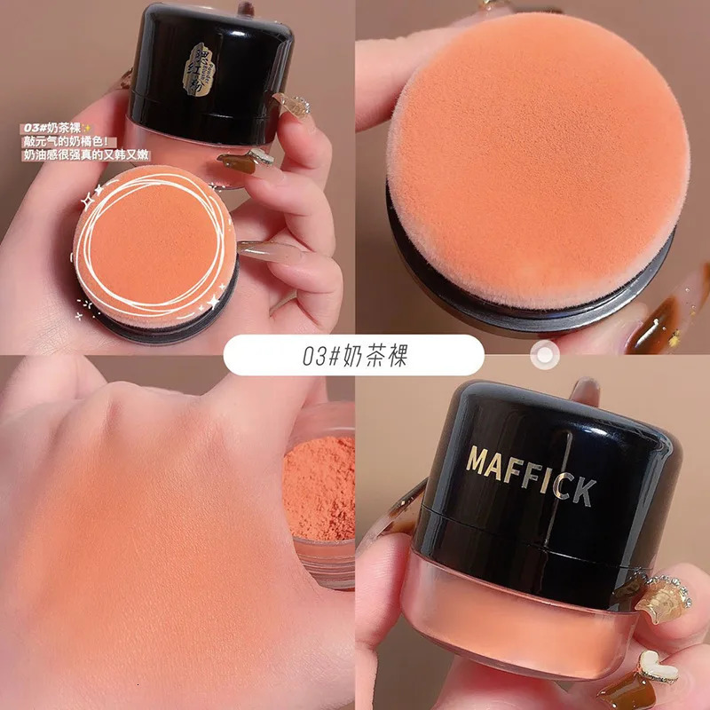 Lazy powder blusher air cushion suit natural nude makeup moisturizing bright tone orange 250325