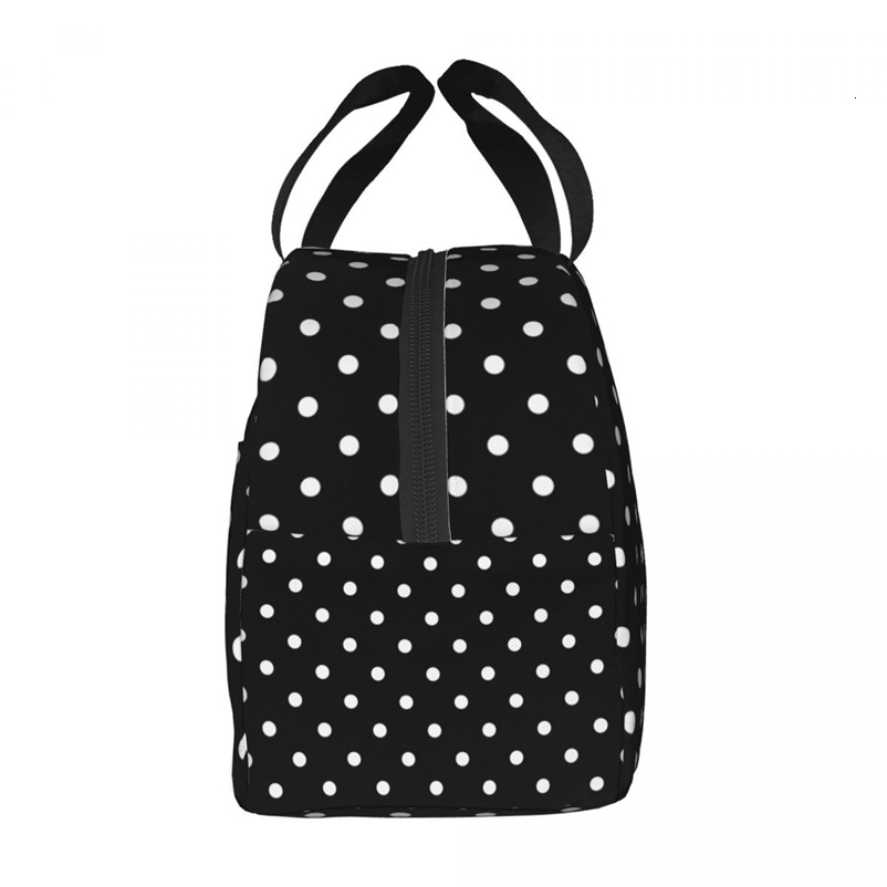 Lunch Bag for Men Women Cute Polka Cooler Portable School Oxford Lunch Box 251106