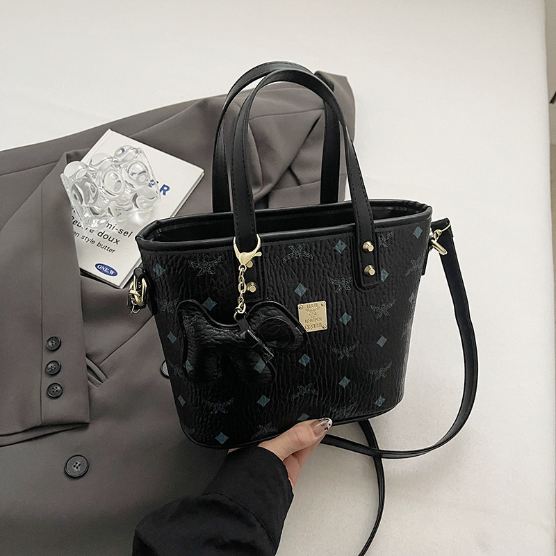 New tote bag women's design sense one-shoulder bucket bag commuter fashion printed crossbody bag