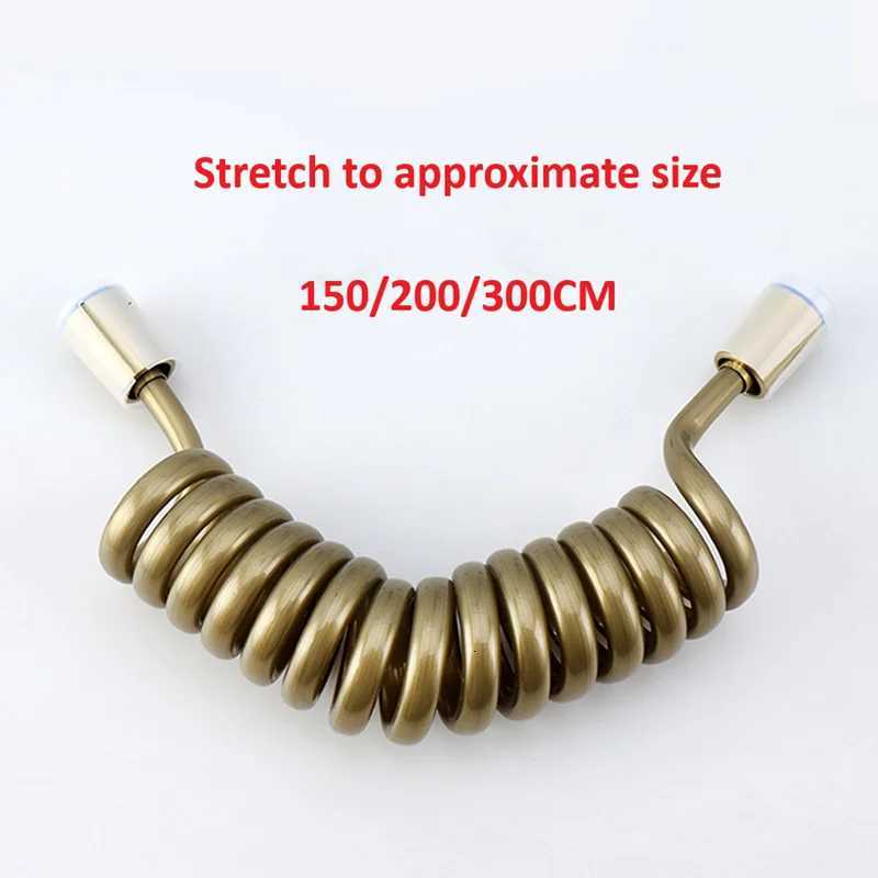 Gold Spring ible Retractable Hose For Shower Toilet Bidet Shower Water Pipe Water Plumbing Toilet hose 15m 2m Y251107