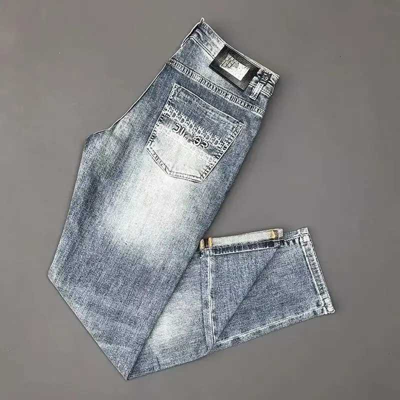 Spring Autumn 2025 Man Luxury Clothing Retro Embossed Denim Jeans for Men High-End Washed Fashion Man Designer Skinny JeansT251107