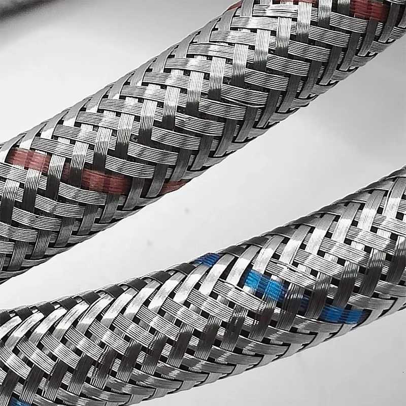 G1/2 1 Pair Stainless Steel ible Plumbing Pipes Cold Hot Mixer Faucet Water Supply Pipe Hoses Bathro Part 50cm Y251107