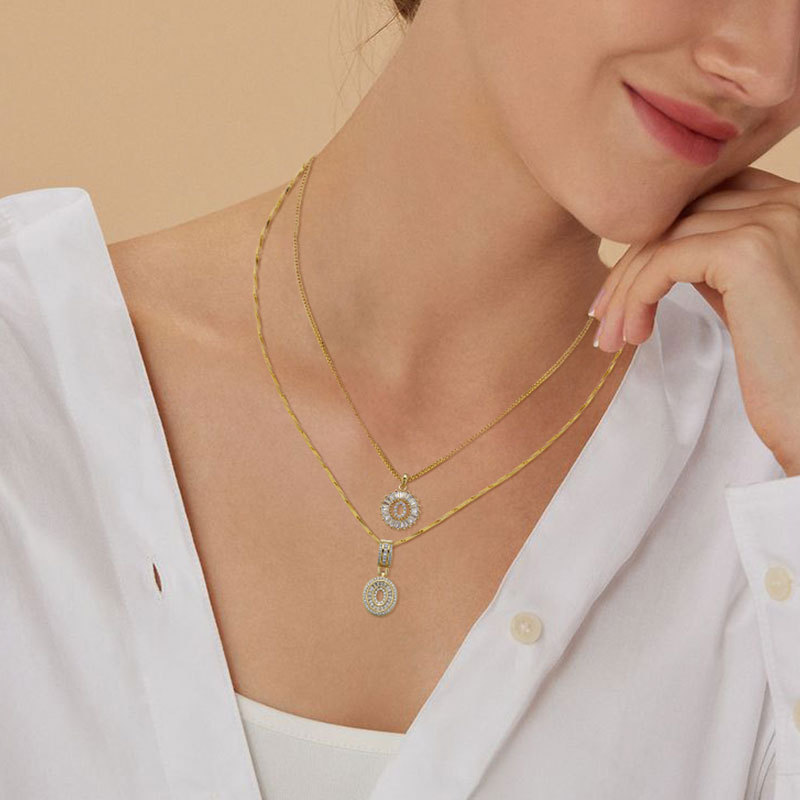 Y2K designer necklace for jewelry woman necklace designer for women Full-drill rock candy 26-letter pendant necklace designer jewlery for men moissani