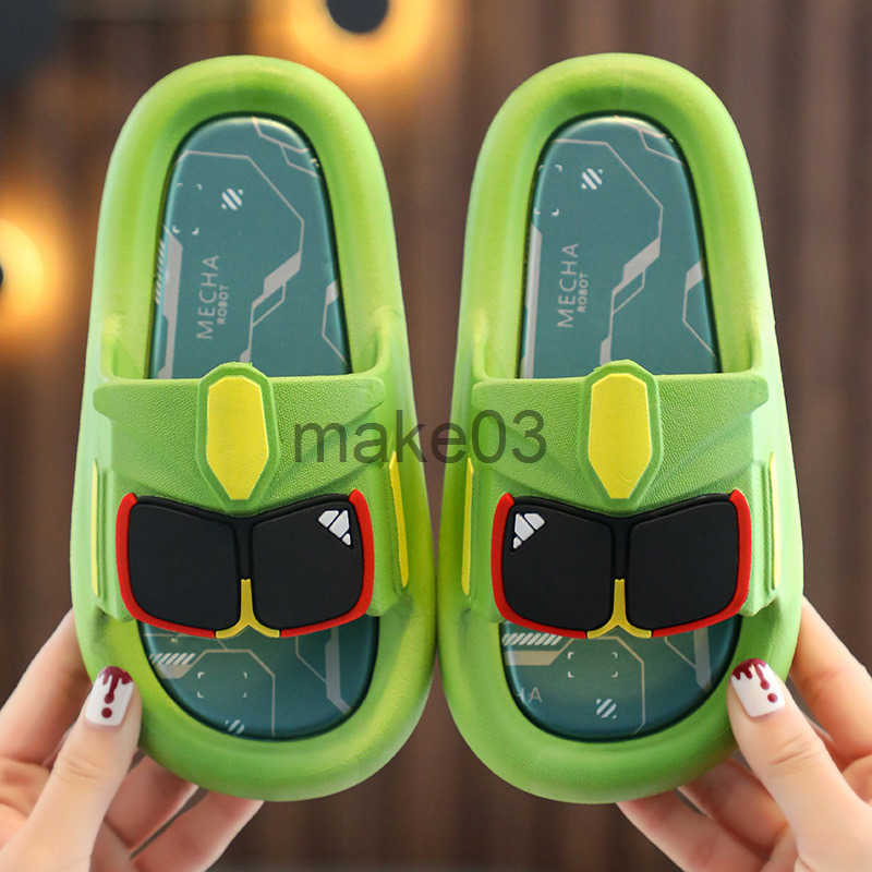 Summer high-value black sunglasses childrens boys handsome personality beach slippers for babies middle-aged children J250403