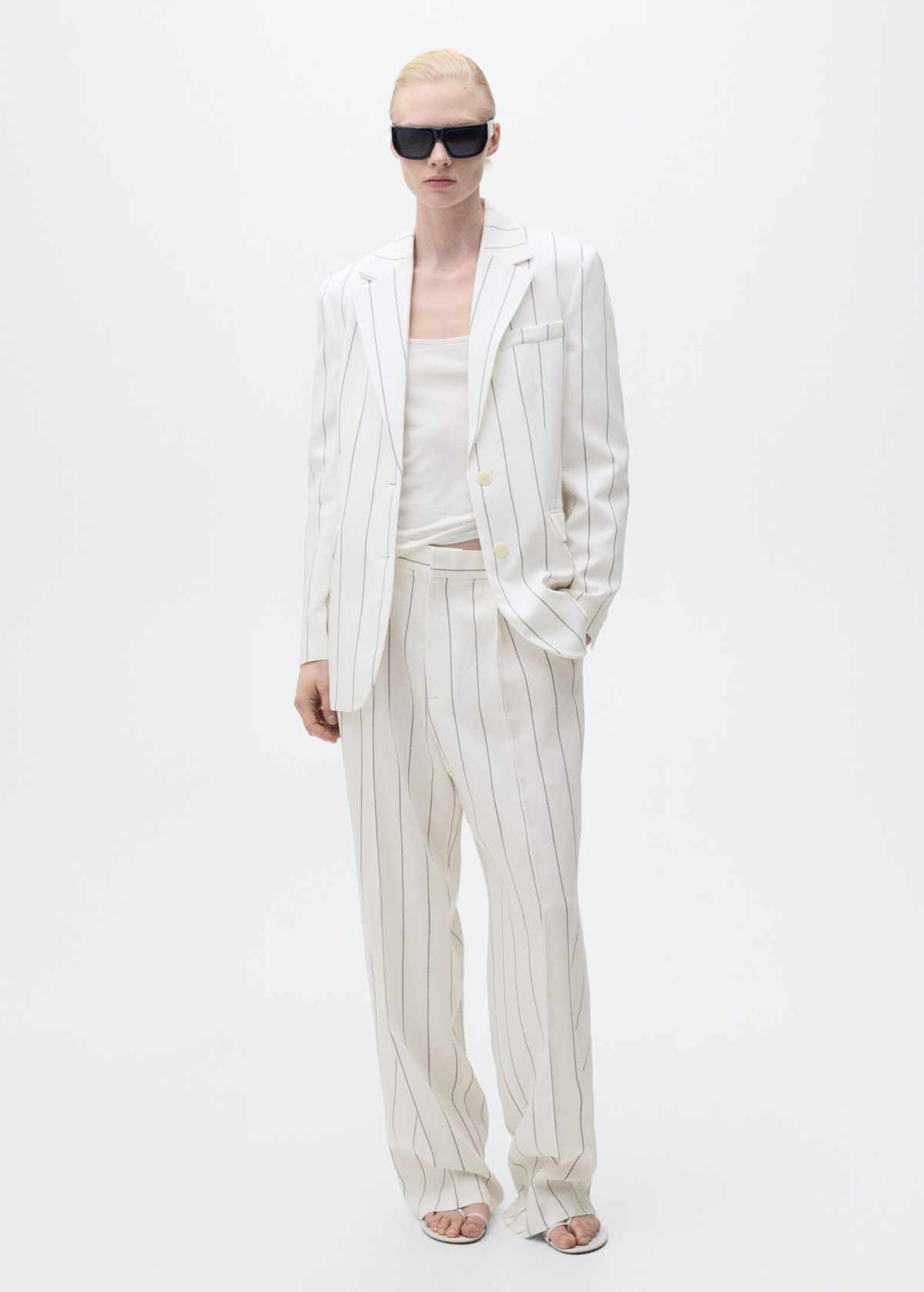 Simple Style Mother Suits Notched Lapel Pinstripe Women Business Blazer Single Breasted Jacket Pants Business Wear Ladies Suit Customized High Quality