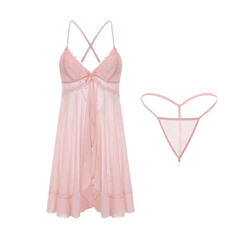 Wholesale Summer Elegant Lace Deep V Satin Nightdress Women Sexy Sleepwear Pamas