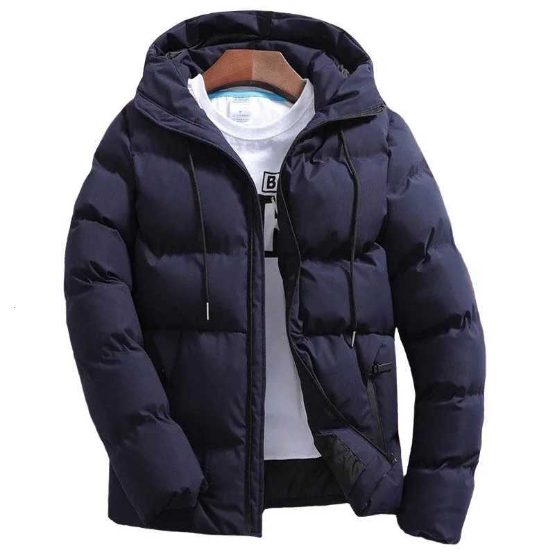 Mens Coats Winter Parkas Casual Solid Hooded Parka Coat Men Long Sleeve Windbreak Lightweight Padded Jackets Streetwear JacketT251107